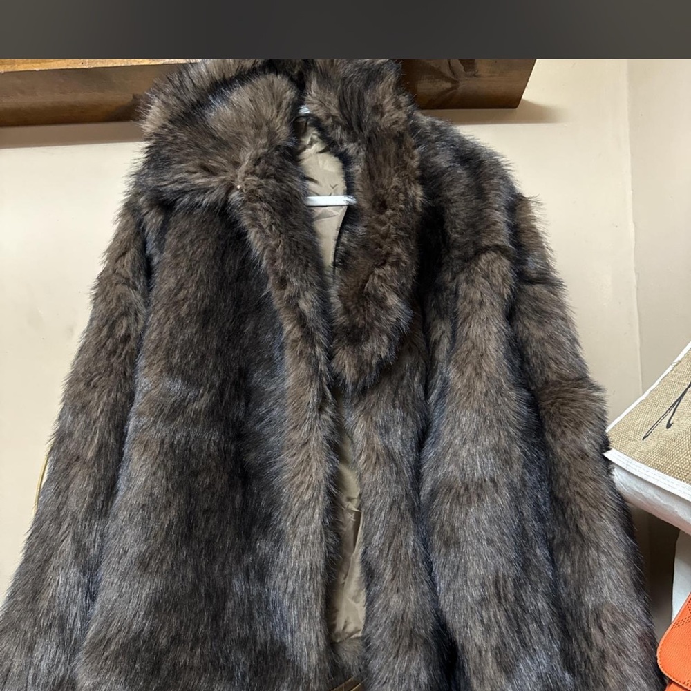 Boohoo Dark Brown Faux Fur Teddy Jacket